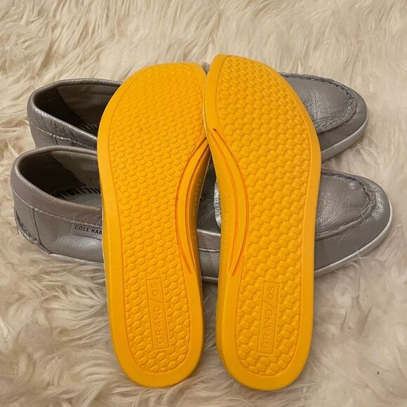 Cole Haan 9.5B Silver Leather Loafers | Grand.OS Comfort, Penny Style, Metallic - Picture 6 of 9